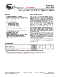 Click here to download CY7C1380D-250BGXC Datasheet