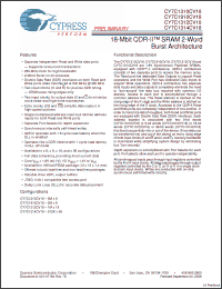 Click here to download CY7C1910CV18-167BZXC Datasheet
