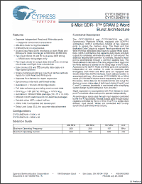 Click here to download CY7C1292DV18-200BZXC Datasheet