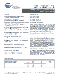 Click here to download CY7C1911JV18-250BZXC Datasheet