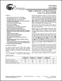 Click here to download CY7C1363A-100AJI Datasheet