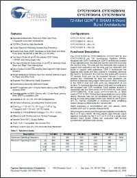 Click here to download CY7C1515KV18-300BZXC Datasheet