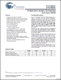 Click here to download CY7C1485V25-167BZXC Datasheet