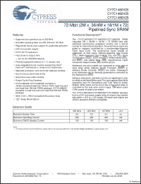Click here to download CY7C1486V25-167BGXI Datasheet