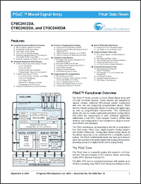 Click here to download CY8C24223A Datasheet