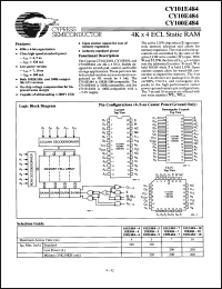 Click here to download CY101E484L10JC Datasheet