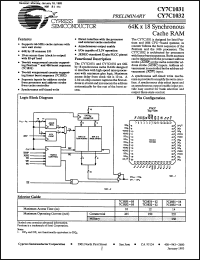 Click here to download CY7C1032-12YMB Datasheet