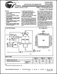 Click here to download CY7C1332-21JC Datasheet
