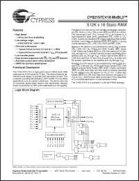 Click here to download CY62157CV18 Datasheet