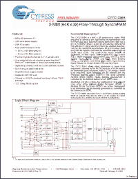 Click here to download CY7C1336H-100AXI Datasheet