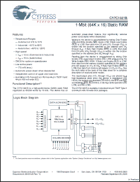 Click here to download CY7C1021BL-15ZI Datasheet