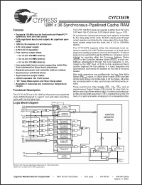 Click here to download CY7C1347B-100BGC Datasheet