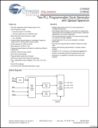 Click here to download CY25402FSXIT Datasheet