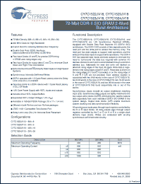 Click here to download CY7C1524JV18-250BZC Datasheet