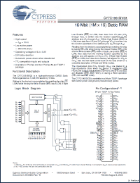 Click here to download CY7C1061BV33-10ZXC Datasheet