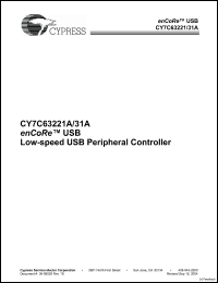Click here to download CY7C63221A-PXC Datasheet