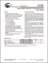 Click here to download CY7C1367C-225AXI Datasheet