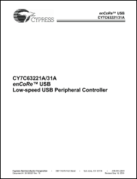 Click here to download CY7C63231A-PXC Datasheet