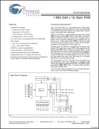 Click here to download CY7C1021CV33-10ZXC Datasheet