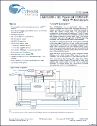 Click here to download CY7C1334H-166AXI Datasheet