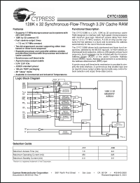 Click here to download CY7C1338B-100BGC Datasheet