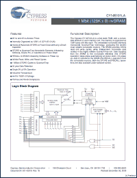 Click here to download CY14B101LA-ZS25XI Datasheet