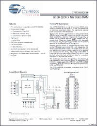 Click here to download CY7C1020CV33-10ZXC Datasheet