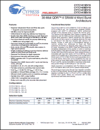Click here to download CY7C1413BV18 Datasheet