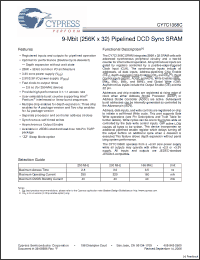 Click here to download CY7C1368C-250AXC Datasheet