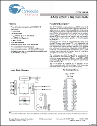 Click here to download CY7C1041D-10ZSXI Datasheet