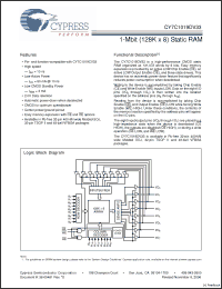 Click here to download CY7C1019DV33-10ZSXI Datasheet