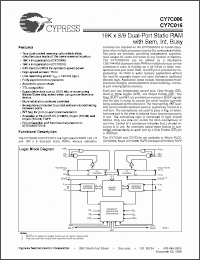 Click here to download CY7C016-55AC Datasheet