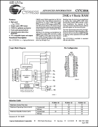 Click here to download CY7C1016 Datasheet