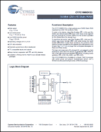 Click here to download CY7C1069DV33-10ZSXI Datasheet