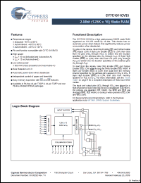 Click here to download CY7C1011CV33_09 Datasheet