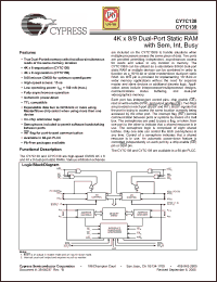 Click here to download CY7C138-15JXC Datasheet