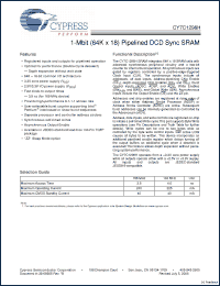 Click here to download CY7C1298H-133AXC Datasheet