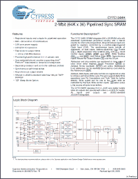 Click here to download CY7C1346H-166AXI Datasheet