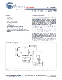 Click here to download CY7C1051DV33-10ZSXI Datasheet