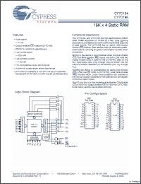 Click here to download CY7C164_06 Datasheet
