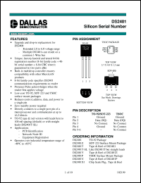 Click here to download DS2401Z/T&R Datasheet