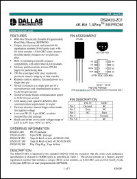Click here to download DS2433S-Z01 Datasheet