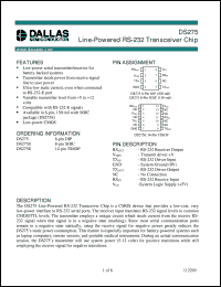 Click here to download DS275E/T&R Datasheet