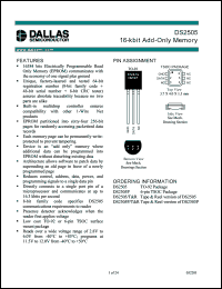 Click here to download DS2505T Datasheet