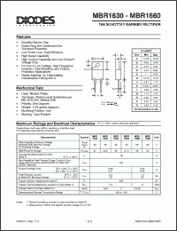 Click here to download MBR1650 Datasheet