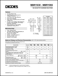 Click here to download MBR1060 Datasheet