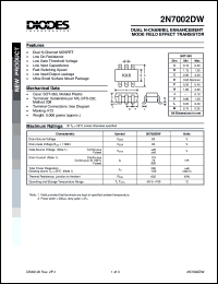 Click here to download 2N7002DW Datasheet