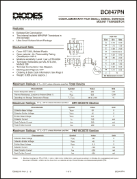 Click here to download BC847PN-7 Datasheet