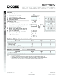 Click here to download MMDT2222V Datasheet