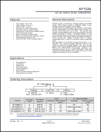 Click here to download AP1538SG-13 Datasheet